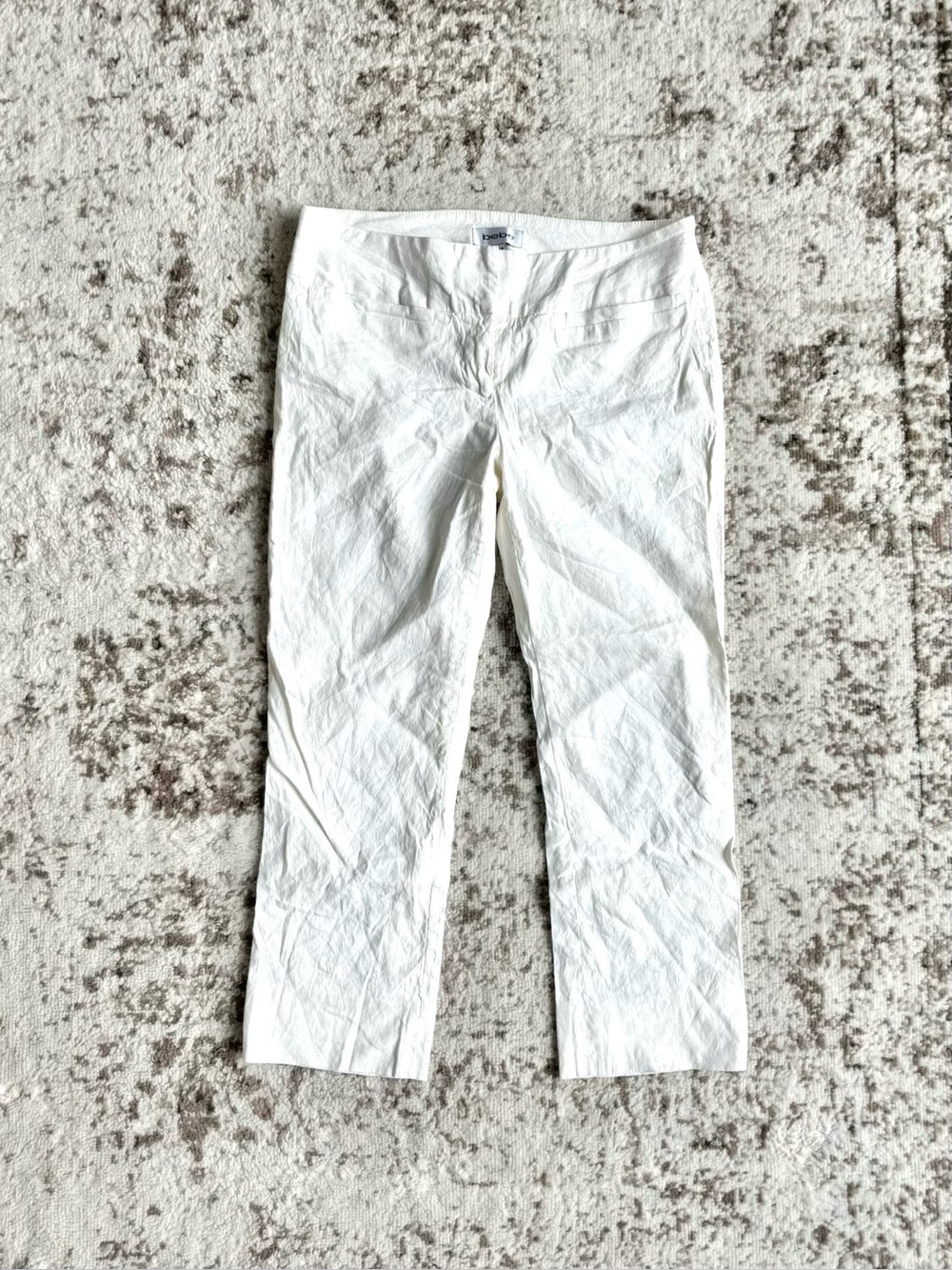Vintage Y2K Bebe Linen Blend Low-rise White Cropped Pant